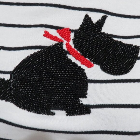 BOGO Charter Club Women Striped Beaded Scotty Dog Whimsey Fashion Macy's - Picture 2 of 8